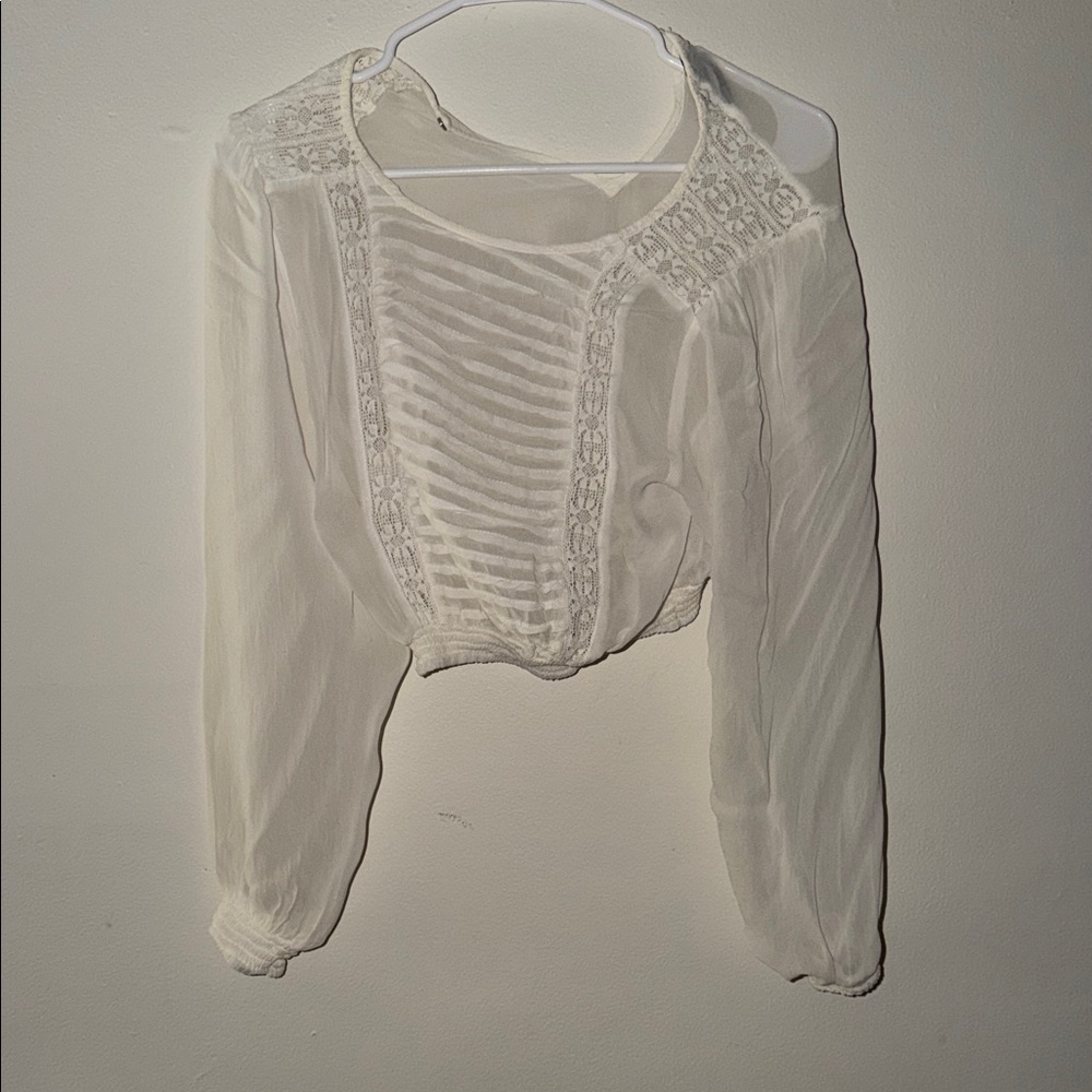 Urban Outfitters Sheer White Blouse